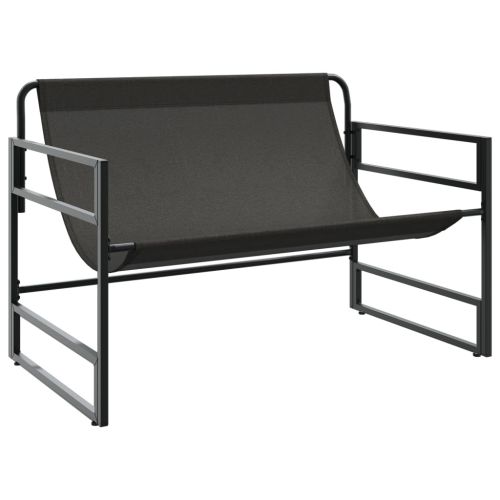 vidaXL BancÄƒ de grÄƒdinÄƒ cu pernÄƒ, antracit, 113 cm, oÈ›el