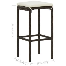 vidaXL 5 Piece Patio Bar Set with Cushions Black