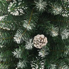 vidaXL Artificial Slim Christmas Tree with Stand 7 ft PVC