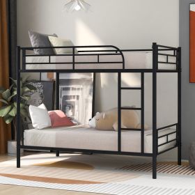 Twin Over Twin Metal Bunk Bed Black