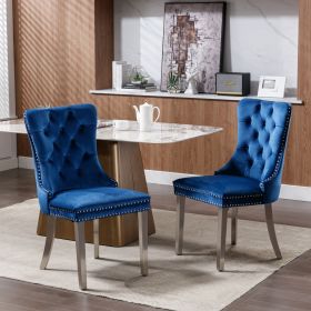 NikkiModern Velvet Upholstered Dining Chair Solid Wood