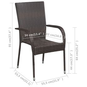 vidaXL 9 Piece Garden Dining Set Brown