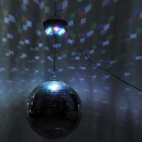 Mirror Ball Motor 6RPM LED RGBW Mirror Ball Kit for Christmas Party Pubs Clubs Decoration