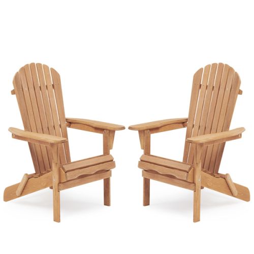 Wooden Outdoor Folding Beach Chair Two-piece Set