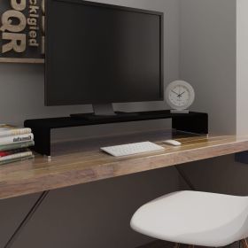 TV Stand/Monitor Riser Glass Black 39.4"x11.8"x5.1"