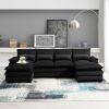 [VIDEO provided][New]110*55" Modern U-shaped Sectional Sofa with Waist Pillows,6-seat Upholstered Symmetrical Sofa Furniture