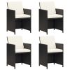Patio Chairs 4 pcs Poly Rattan Black