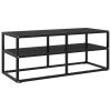 TV Stand Black with Black Glass 39.4"x15.7"x15.7"
