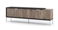 Toledo - TV Stand 4D black / flagstaff oak