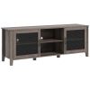 Industrial TV Cabinet Stand for TVs up to 65", Entertainment Center with Mesh Doors and Shelves for Living Room, Brown