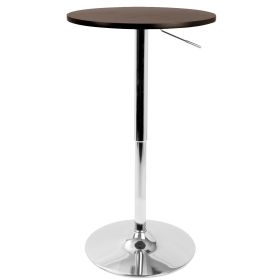 Adjustable Contemporary Bar Table in Brown by LumiSource
