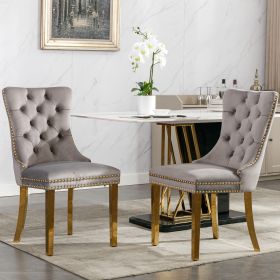 Nikki Modern Solid Wood Velvet Cushioned Dining Chair
