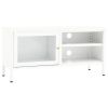 TV Stand White 35.4"x11.8"x17.3" Steel and Glass