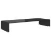 TV Stand/Monitor Riser Glass Black 31.5"x11.8"x5.1"