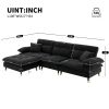 [VIDEO provided][New]106*66.5" L shaped Convertible Sectional Sofa,4 Seat Tufted Couch Set with Two-tone Adjust Legs,Cloud Chenille Fabric