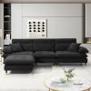 [VIDEO provided][New]106*66.5" L shaped Convertible Sectional Sofa,4 Seat Tufted Couch Set with Two-tone Adjust Legs,Cloud Chenille Fabric