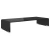 TV Stand/Monitor Riser Glass Black 23.6"x9.8"x4.3"