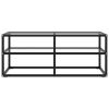 TV Stand Black with Tempered Glass 39.4"x15.7"x15.7"