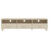 TV Stand HAMAR Honey Brown 62.2"x15.7"x15.7" Solid Wood Pine