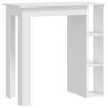 Bar Table with Shelf White 40.2"x19.7"x40.7" Engineered Wood