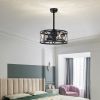 20''Industrial 5-Blade Ceiling Fan with remote control ,5 ABS Blades small size ceiling fan--Matte Black