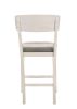 2pc Transitional Upholstered Counter Height Dining Chair Bar Stools Chalk Gray Finish Wooden Furniture