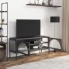 TV Stand Black 41.3"x13.8"x19.7" Glass and Steel