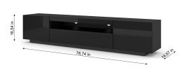AURA 200 TV STAND / 78,74 in black matt / black gloss