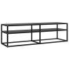 TV Stand Black 55.1"x15.7"x15.9" Tempered Glass