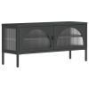 TV Stand Black 41.3"x13.8"x19.7" Glass and Steel
