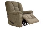 Modern Luxurious Reclining Chair Plush Arms Brown Chenille Fabric Upholstered Solid Wood Frame Living Room Furniture 1pc