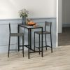 HOMCOM 3 Piece Bar Table and Chairs, Industrial Dining Table Set for 2, Counter Height Kitchen Table with Bar stools