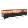 4-Drawer TV Stand for TV's up to 80" Flat Screen Cabinet Door Living Room Storage Entertainment Center, Walnut+Black