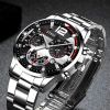 Fashion Men's Stainless Steel Watches Luxury Quartz Wristwatch Calendar Luminous Clock Men Business Casual Watch