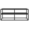 TV Stand Black with Black Glass 39.4"x15.7"x15.7"