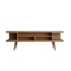 Manhattan Comfort Utopia 70.47" TV Stand with Splayed Wooden Legs and 4 Shelves in Maple Cream