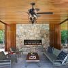 52 inch 4 Lights Ceiling Fan with 5 Wood Blades, Two-color fan blade, AC Motor, Remote Control, Reversible Airflow, 3-Speed, Adjustable Height
