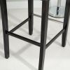 HOMCOM 2 Piece Bar Height Barstools, 30 Inches Linen Upholstered Breakfast Stools, Bar Chairs with Back, Footrest and Solid Wood Leg