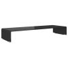TV Stand/Monitor Riser Glass Black 35.4"x11.8"x5.1"