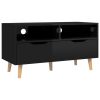 TV Stand High Gloss Black 35.4"x15.7"x19.1" Engineered Wood