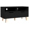 TV Stand Black 35.4"x15.7"x19.1" Engineered Wood
