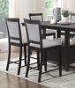 Charcoal Gray Finish Counter Height Chairs Set of 2, Upholstered Seat and Back Casual Style Dining Kitchen Furniture