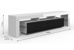 PANAMA 190 TV STAND / 74,80 in white matt / black gloss