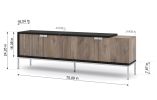 Toledo - TV Stand 4D black / flagstaff oak