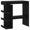 Bar Table with Storage Rack Black 39.4"x19.7"x40" Engineered Wood