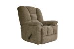 Modern Luxurious Reclining Chair Plush Arms Brown Chenille Fabric Upholstered Solid Wood Frame Living Room Furniture 1pc