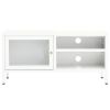 TV Stand White 35.4"x11.8"x17.3" Steel and Glass