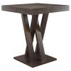 Cappuccino Double X Base Square Bar Table