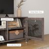 Industrial TV Cabinet Stand for TVs up to 65", Entertainment Center with Mesh Doors and Shelves for Living Room, Brown