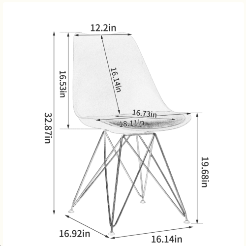 Modern Dining Chair With Shell Leisure Plastic Seat And Golden Steel Legs